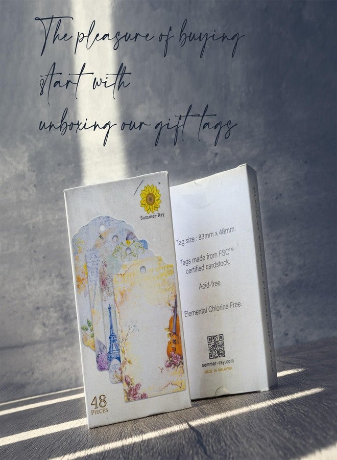 Summer-Ray.com Summer-Ray 48pcs in 4 Designs Elegant Vintage Floral Gift Tags for for All Occasions - Image 3